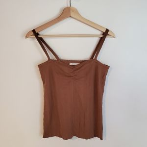 DOEN Kami Tank Eyelet Camisole Saddle